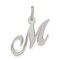 Sterling Silver Small Fancy Script Initial M Charm Jewerly 16mm x 10mm